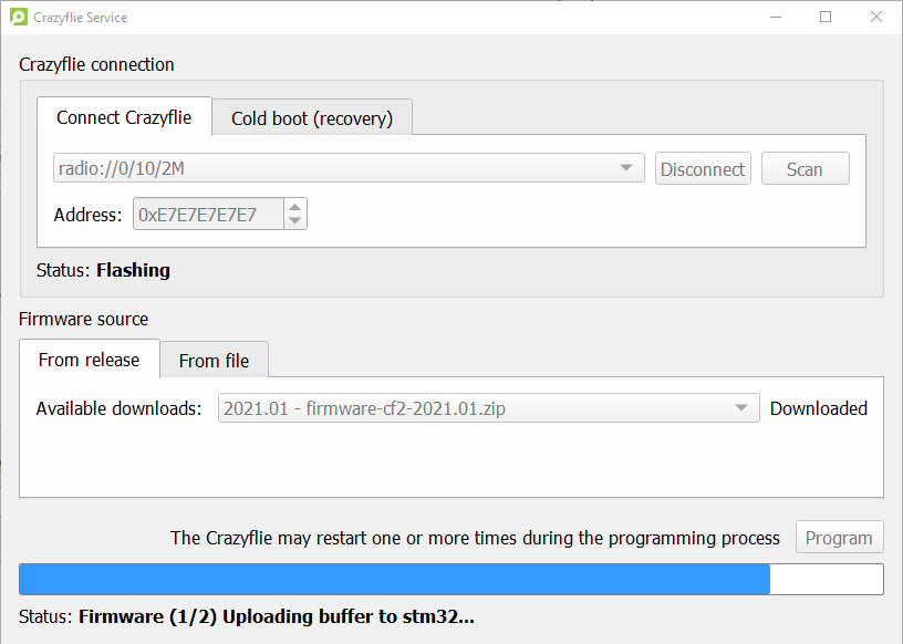 CFclient bootloading