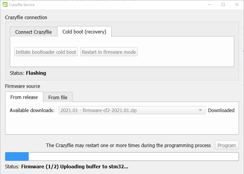 CFclient bootloading