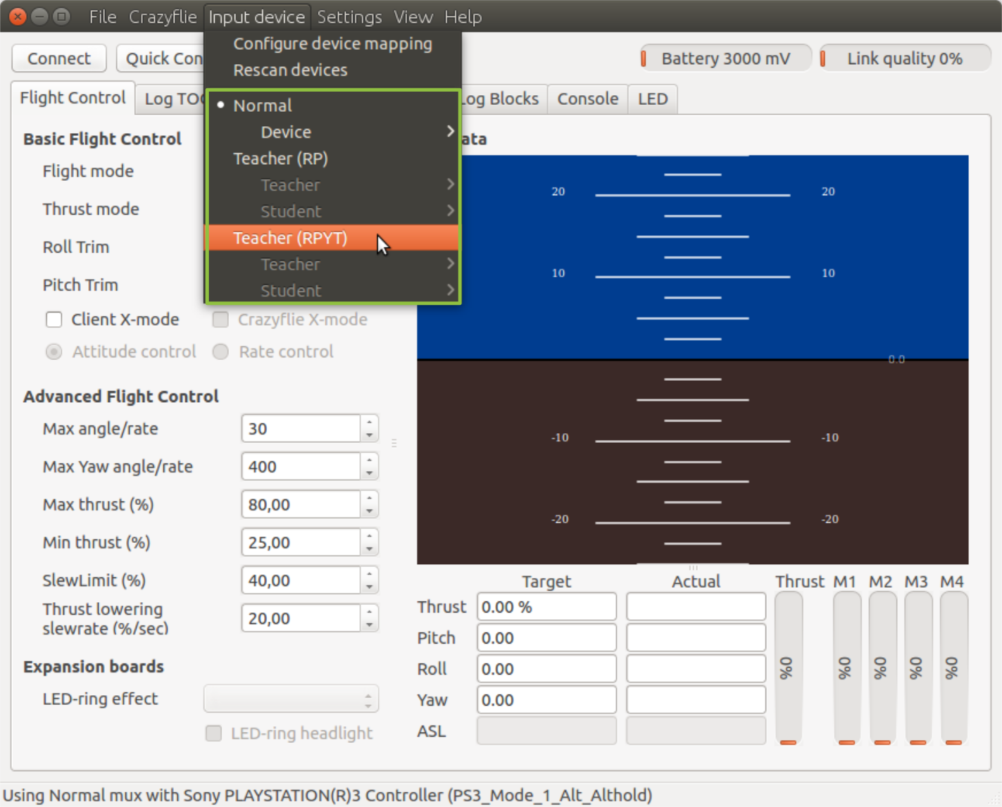 cfclient devices mux select