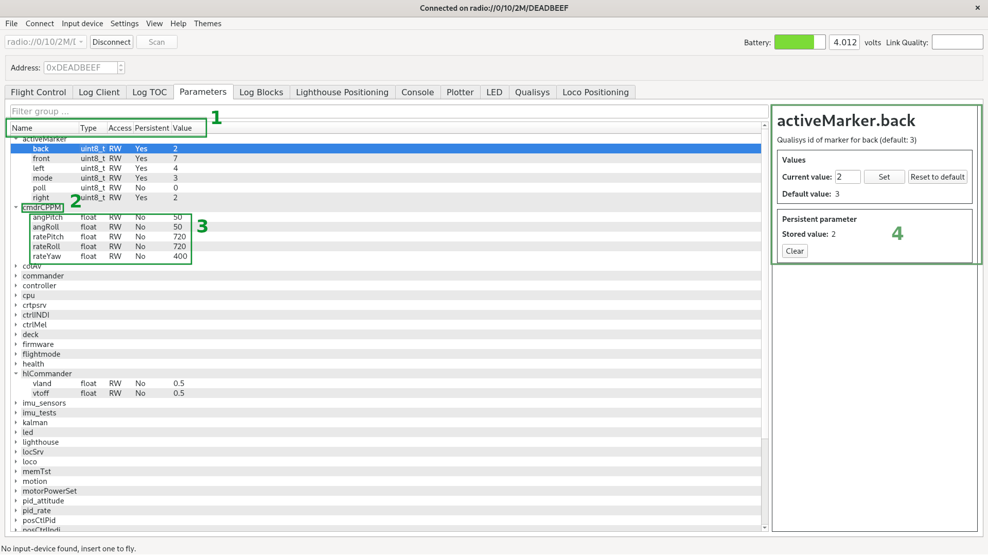 cfclient parameter list