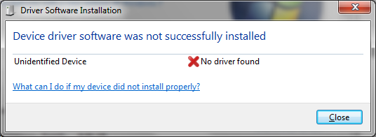 Windows 7 install failed