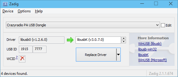 zadig libusbk
