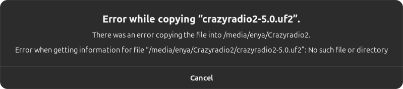 Error message after successful firmware installation