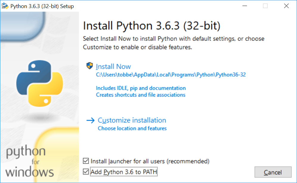 Python install