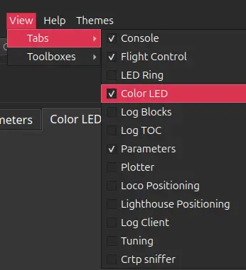 Add Color LED tab to view Add Color LED tab to view