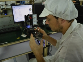 Inspecting the fist Crazyflie 2.0 production samples