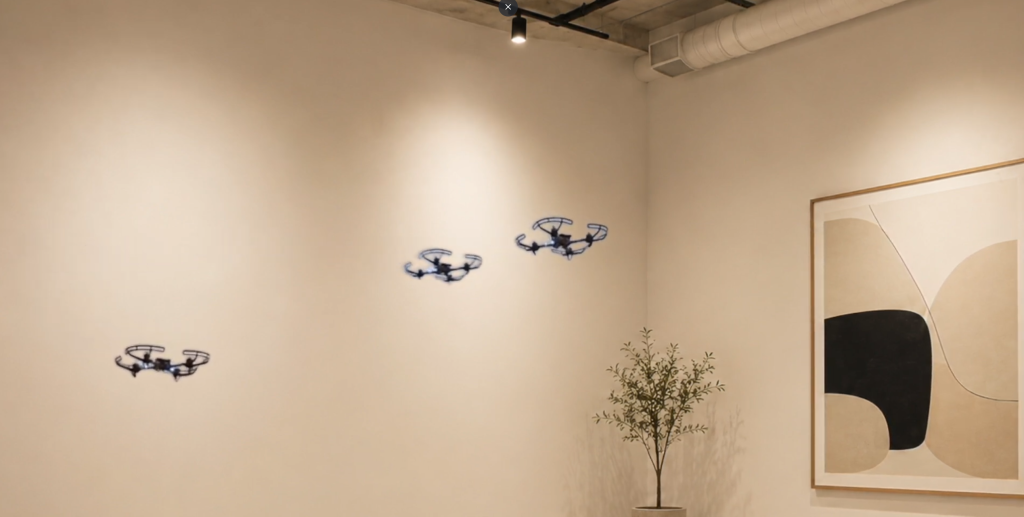 3 Brushless flying seen on a beige workplace background